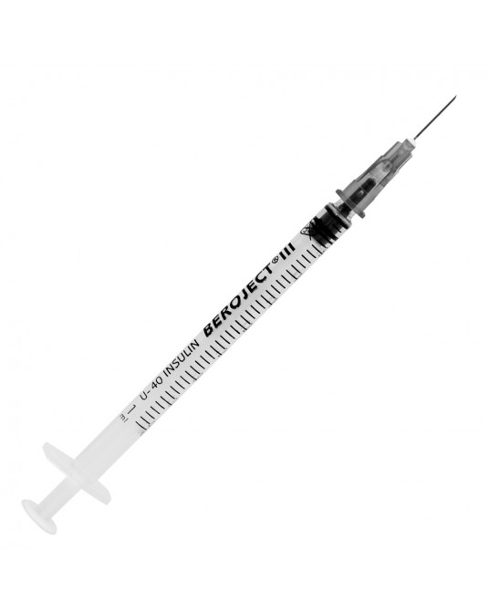 Strzykawka insulinowa 1 ml U-40 BEROJECT III z igłą 0,4x13mm