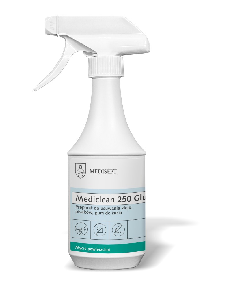 MEDICLEAN 250 Glue Preparat do usuwania śladów po naklejkach, taśmach klejących, gumach, pisakach 500ml
