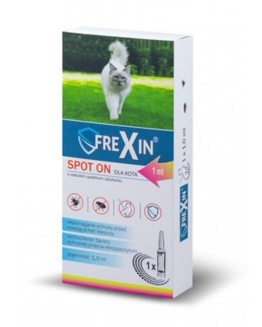 Krople na pchły kleszcze ektopasożyty dla kotów Frexin Spot-On 1 ml