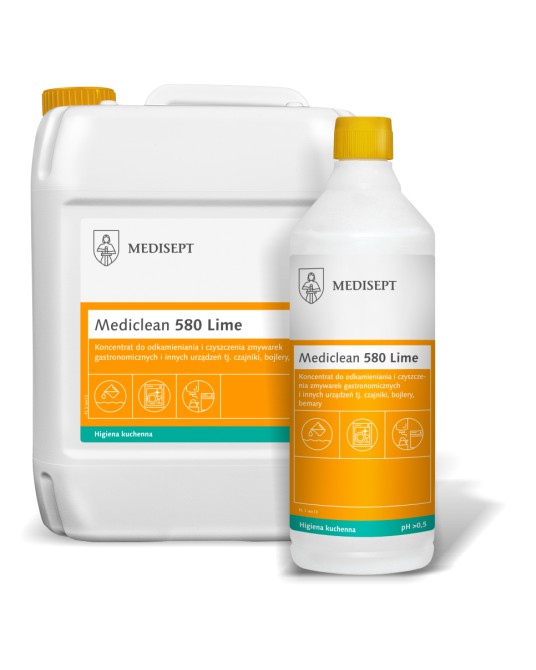 MEDICLEAN 580 Lime Koncentrat do odkamieniania i czyszczenia zmywarek gastronomicznych i innych urządzeń 1L