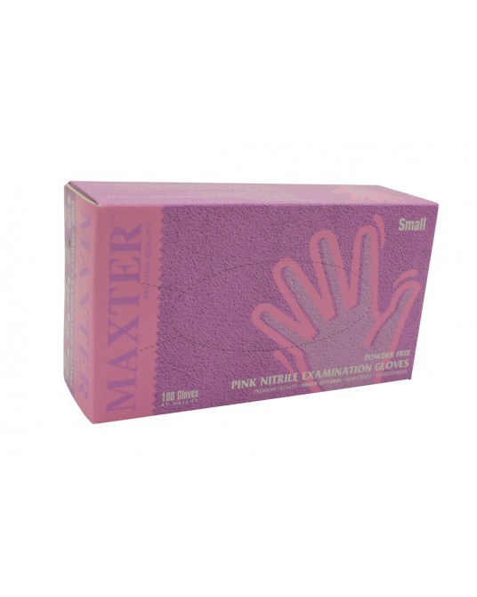 Rękawice nitrylowe różowe Maxter rozmiar S