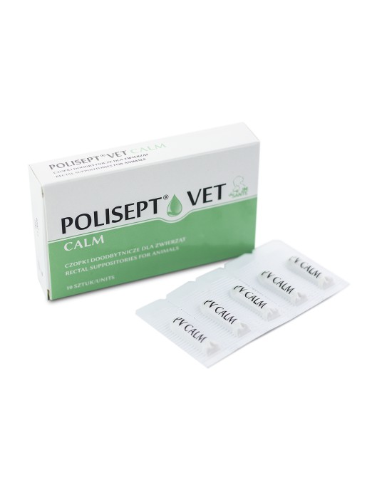 Polisept® Vet Calm czopki doodbytnicze łagodzące stres i uspokajające dla psa i kota 10 szt.