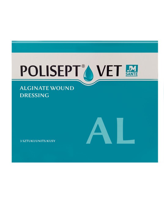 Polisept® Vet AL opatrunek zawierający alginian wapnia na rany dla psa i kota 3 szt.