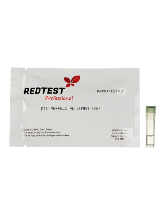 Test FeLV Ag FIV Ab HW Ag niedobór odporności antygen wirusa białaczki i dirofilarię kotów RedTest do 30.11.2026