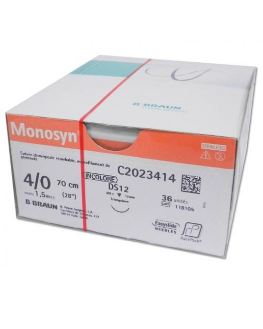 Monosyn B. Braun z igłą odwrotnie tnącą niebarwiony