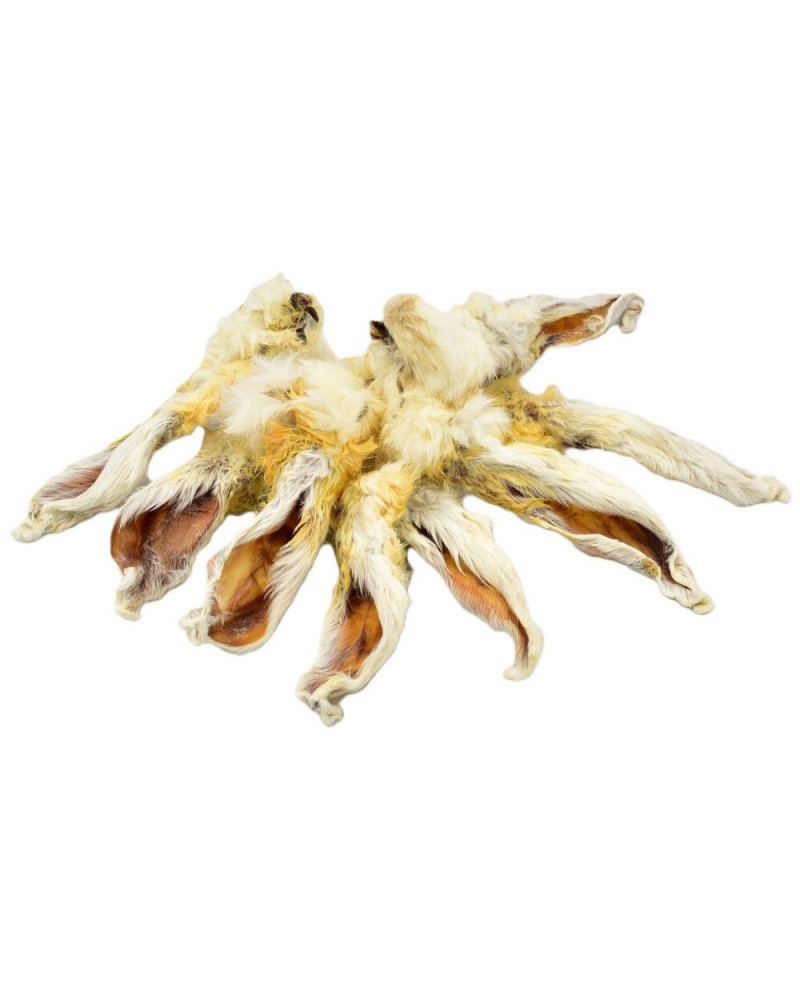 Gryzaki naturalne Fit4Pets uszy królika z futrem