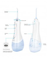 Irygator do zębów bezprzewodowy dentystyczny 8 dysz biały