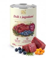 Karma dla psa pełnoporcjowa Fit4Pets dzik z jagodami 400g