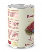 Karma dla psa pełnoporcjowa Fit4Pets dzik z jagodami 400g