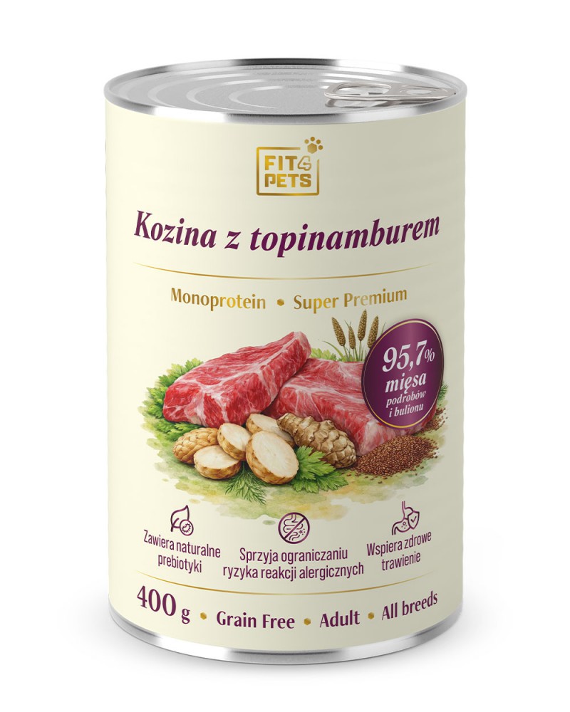 Karma dla psa pełnoporcjowa Fit4Pets królik z cukinią 400g