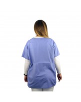 Bluzka lekarska niebieska rozmiar M (kołnierzyk w kolorze beżowym)