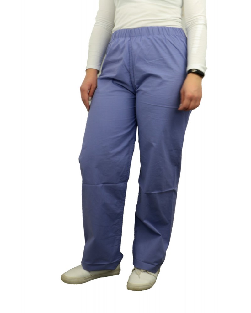 Spodnie lekarskie niebieskie rozmiar S (obszycie pomarańczowe)